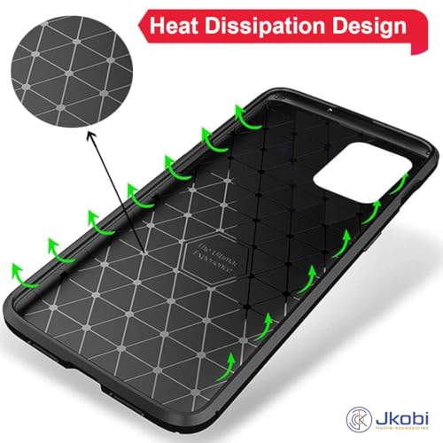 Image of Jkobi Back Cover Case for Motorola Moto G85 5G (Hybrid Armor Case | Carbon Fiber Shockproof | Soft and Flexible | Black)