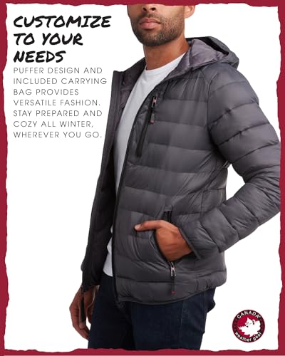CANADA WEATHER GEAR Mens' Puffer Jacket - Lightweight Packable Bubble Coat, Water Resistant Outerwear Jackets for Men (M-XXL)4