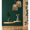 Lussiol Suspension Bohème En Rotin Naturel – Lustre Cuzco 30 Cm, Style Hygge & Bord De Mer, Lampe Suspendue Tressée Main, Câble Blanc, Douille E27, Compatible LED