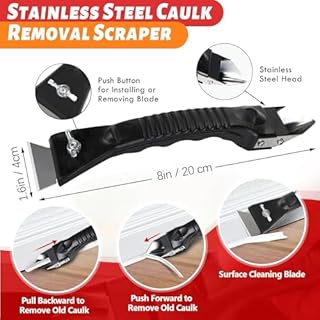 Caulk Gun Kit, Smooth Silicone Caulking Gun and Caulk Remover Tool, Sealant Finishing Tool Grout Scraper for Kitchen Bathroom Window Sink Joint, All in One with Gift Box
