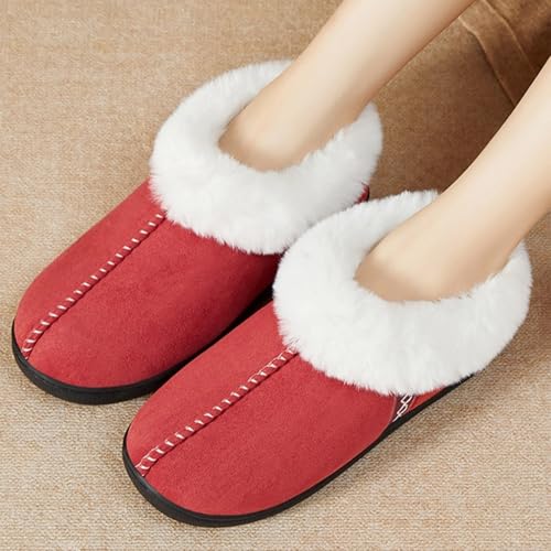 Women's Fuzzy Closed-Back Slippers Warm Fluffy Platform Winter House Shoes Indoor Retro Aesthetic Style & Cozy3