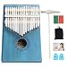 Apelila 17 Key Kalimba Thumb Piano, Solid Mahogany Wood Body Finger Piano with Tune Hammer,Carry Bag,Pickup,Key Stickers(Blue)