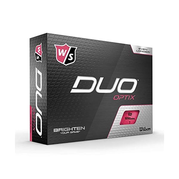 Wilson Staff Golfbälle, Duo Optix, 12 Bälle, Pink, Matte Oberfläche, Einfache Auffindbarkeit, WGWP50900