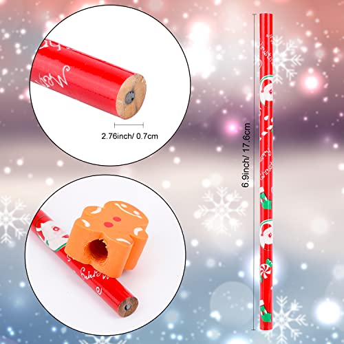 Qpout 16 lápices navideños con borrador gigante miniatura 3