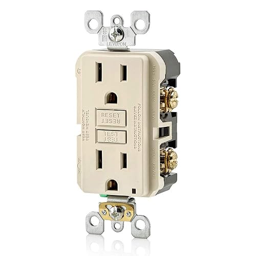 Vista 26 de Leviton GFCI - Toma de corriente resistente a la intemperie, 15 amperios, autocomprobación, no resistente a manipulaciones con luz indicadora LED