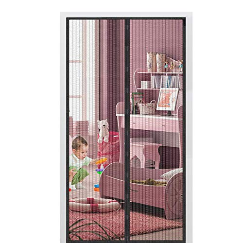 AMCER Cortina Mosquitera para Puertas 150x250cm, Mosquitera para Puertas Cierre automático Plegable Montaje rápido, para Puerta de Balcón Sala de Estar Puerta - Negro Cover