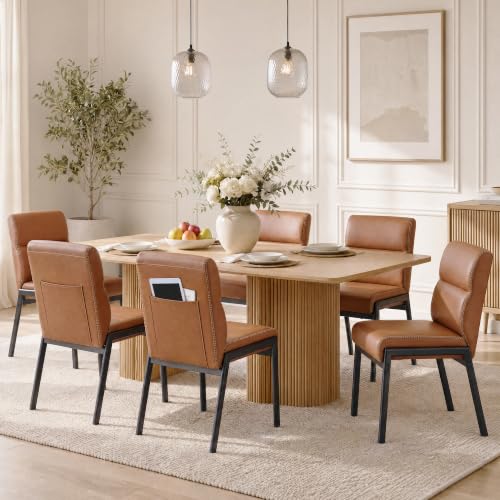Image of VASAGLE Dining Chairs Set of 6, Upholstered Kitchen Chairs
