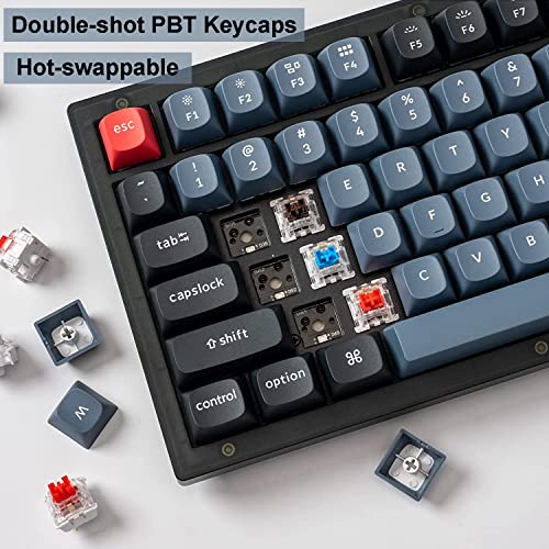 Image of Keychron V3 TKL 80% Layout Custom Wired Mechanical Keyboard, 87 Keys RGB Backlight QMK /VIA Programmable Macro, Hot Swappable K Pro Red Switch PBT Keycaps for Mac Windows (Frosted Black Translucent)