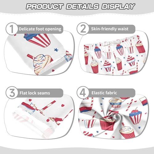 ALAZA Girls' Leggings Children's Yoga Pants Skinny Printed Dance Icecream Flag Comfortable 4T2