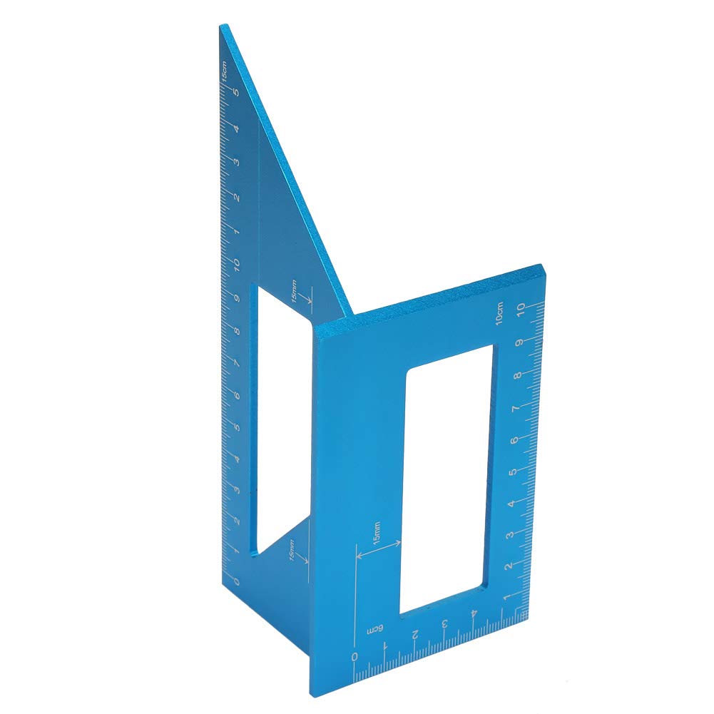 Jelquix Blue Aluminum Wear-Resistant Angle Ruler For Woodworking 45/90 Degree Marking Gauge For Professional Use (Blue)