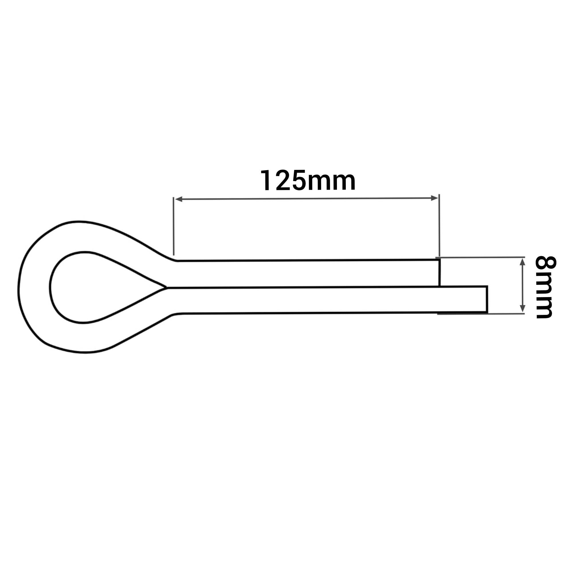 SKIR'CO (8 pcs) Zinc Plated Steel Cotter Pins 8 x 125 mm, Split Pins, DIN 94, Metal Cotter Pins - Image 4