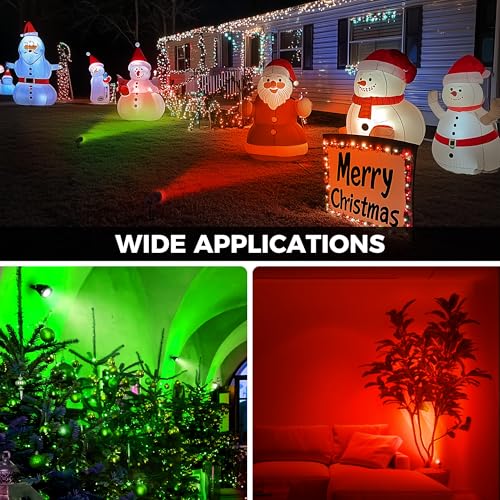 Image of L LOHAS LED Red Green Christmas Outdoor Spotlight 5W Landscape Light 2 Pack