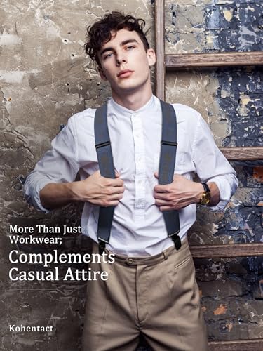 Image of Men's Industrial Strength Suspenders 2-Inch Wide X-Back Heavy Duty Braces Strong Metal Clips, Elastic Adjustable