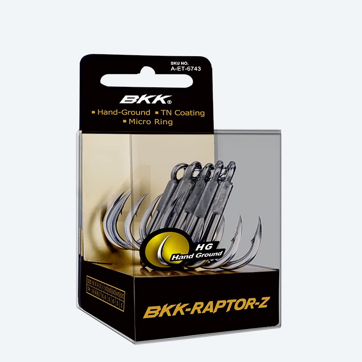 BKK RAPTOR-X Treble Hook 3X | Saltwater Corrosion Resistant Bright Tin Coating | Hand Ground Point | Heavy Duty Lure Hook, Popping, Stickbaits