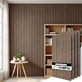 Acoustic Wall Panels, 4 Pack Wood Slat Wall Panel, Soundproof Wall Panels, 3D Textured Wall Decor for Ceiling and Wall, 23.6" x 47.2", in Walnut Finish