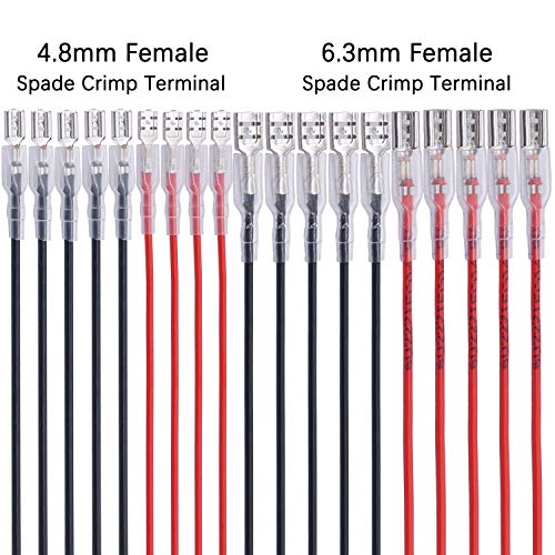 Mxuteuk 20 pezzi 4.8mm e 6.3mm Terminale a