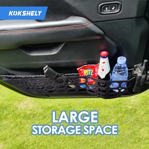 Image of Front Door Metal Pocket Molle Panels Compatible with 2018-2024 Wrangler JL 2 /4 Door & 2020-2024 Gladiator JT | Surface Fluff | Skin Friendly| Steel Storage Box Replaces The Weak Saggy Net