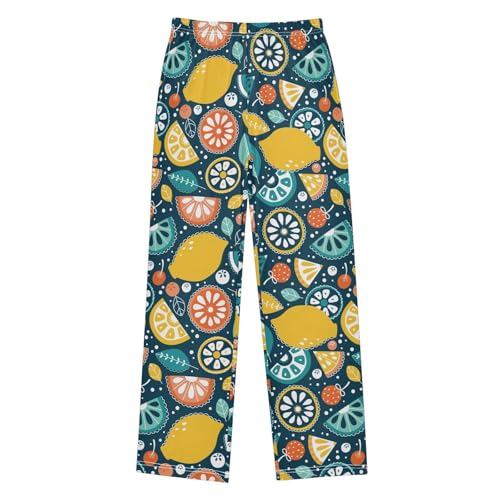 ZZXXB Lemon Watermelon Boys Long Pants Soft Trousers Elastic Waist Kids Lounge Bottoms with Pockets S-XL