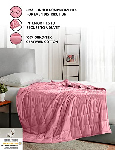 YnM Weighted Blanket,Heavy 100 Percent Oeko-Tex Certified Cotton Material(Bradied Apricot, 80''x87'' 30lbs), Two Persons(140~240lb) Sharing Use on Queen/King Bed | A Duvet Included