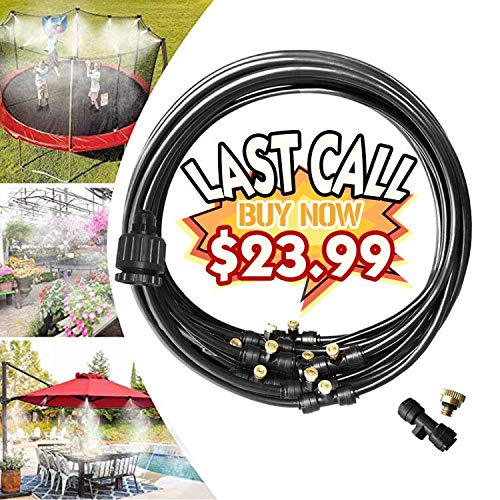 Misting Cooling System Water Irrigation Fan Misting Mister Kit 33FT (10M) Misting Line