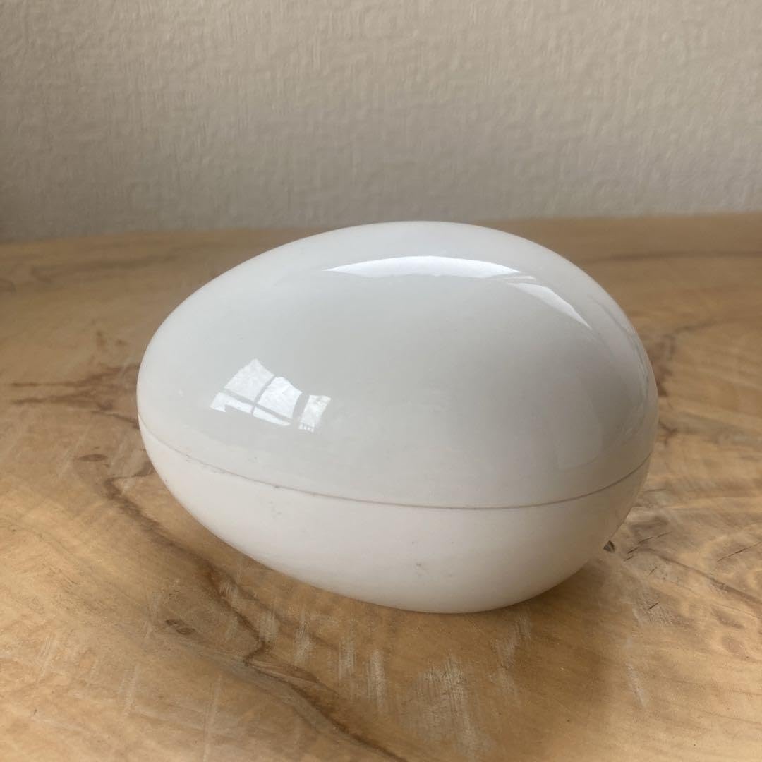 Amazon.co.jp: 卵型の蓋物 白磁 陶器 模型 擬卵 モチーフ オブジェ