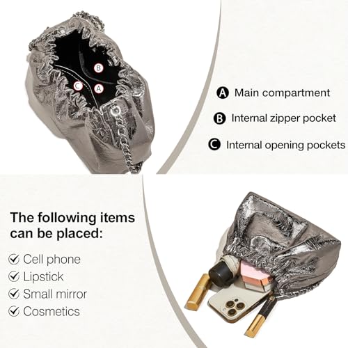 FOXLOVER Mini Size Cell Phone Crossbody Bags for Women Cowhide Leather Trendy Magnetic Closure Purses Chain Straps 6