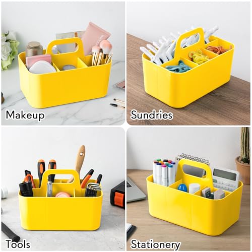 Image of Tiawudi Multipurpose Caddy Organizer, Plastic Caddy with Handle, Stackable Desk Organizer for Stationery, Marker and Pencil, Office Supplies Organizer, Dorm Caddy