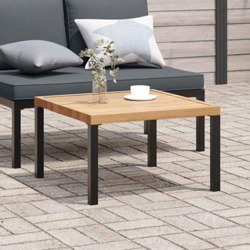 QZZCED Table basse de jardin en aluminium noir 65 x 65 x 40 cm Meuble extérieur résistant avec surface pratique et design moderne pour terrasse ou salon