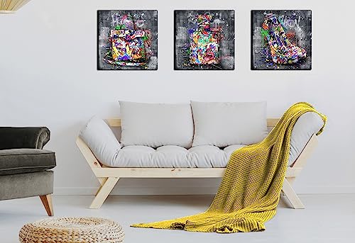 Cirabky Handbag Designer Wall-Art For Living Room - Perfume Graffiti Wall Art - High Heels Fashion Wall Art 3 Piece Pictures Ready To Hang Size 20" X 20" #TOP4
