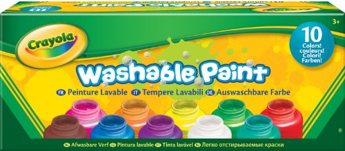 Crayola - Kit de 10 Mini Pots de Peinture Lavable, 10 Couleurs Différentes - Âge Conseillé: à Partir de 3 Ans