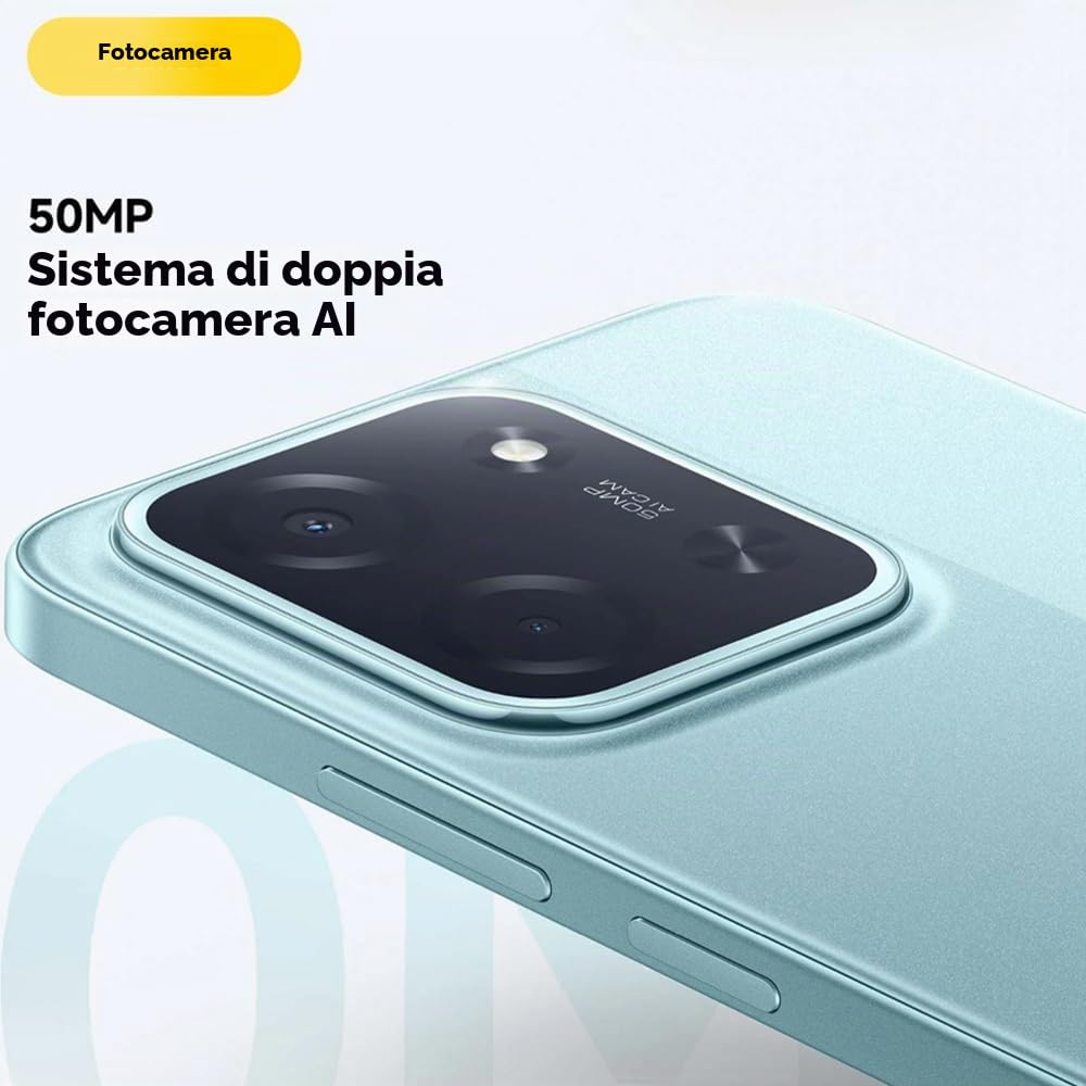 XIAOMI POCO C85 4G smartphone, 8GB+256GB, 6.9", verde, fotocamera doppia AI 50MP, MediaTek Helio G81-Ultra, ricarica rapida 33W, 6000mAh, con caricatore, non supporta NFC