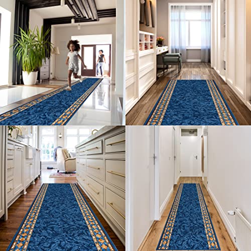 Alfombras para pasillos largos que transforman la entrada de tu hogar en azul 3
