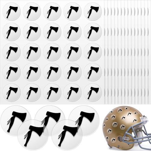 Jecery 200 Pcs 8 Sheets Football Helmet Stickers Hatchet Decals 1-1/8 Inch Self Adhesive Hockey...