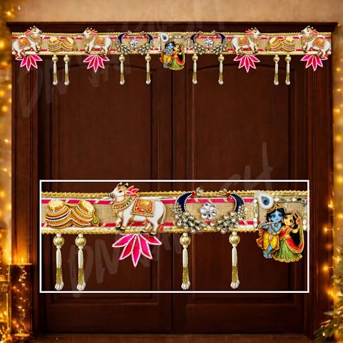 Image of Divyakosh Festive Dcor Toran for Main Door Entrance - 40 Inch|Bandhanwar for Diwali & Weddings |Door Hanging Garland for Home |Artificial Garland for Mandir, Temple Decoration Items