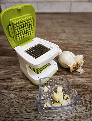 RSVP International Garlic Clove Cube Press Tool, Green/White | BPA-Free Plastic with Stainless Steel Blades | Minces & Slices | Chop, Crush, or Dice Garlic & Herbs | Dishwasher Safe - Thumbnail 6