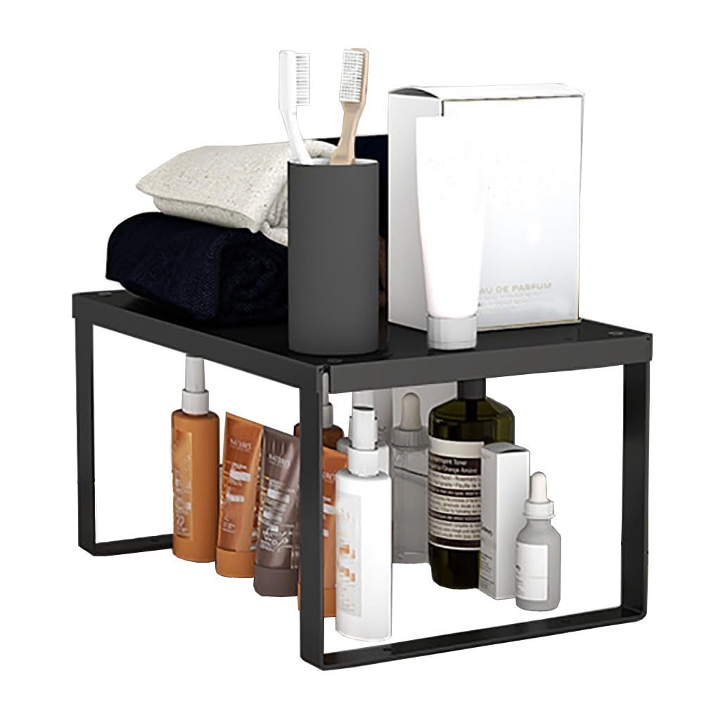 Sponsored Ad – Cupboard Shelf Stackable in Stainless Steel Kitchen Shelf Organiser for Kitchen Storage, Bathroom Storage, Makeup Organiser, Cupboard Organiser (1 piece, M:30x20x15cm)