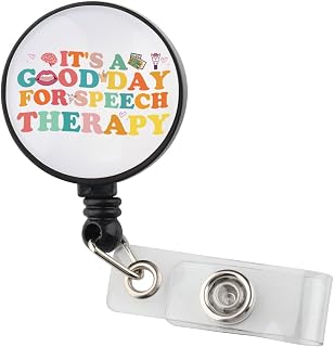 Speech Therapy Badge Reel SLP Badge Reel Speech Therapist Gift ID Badge Holder for Speech Language Pathologist (Speech Therapy Reel)
