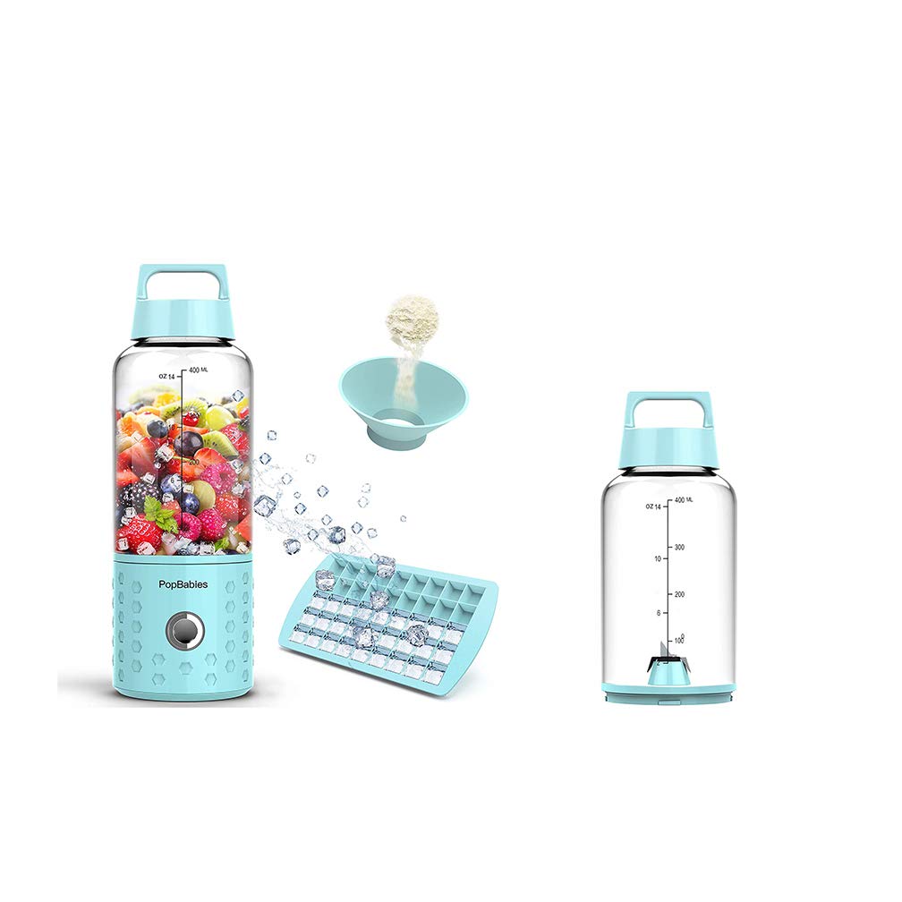 Portable Blender, PopBabies Personal Blender, Smoothie Blender. Rechargeable USB Blender & Travel Bo