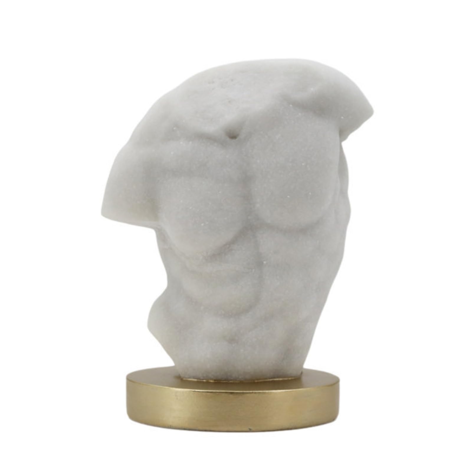 Milageto Skulptur Abstrakter Mensch Torso Figur Statue Moderne Wohndeko aus Quarzsandharz mit Strukturierter auf Sockel für Wohnzimmer Büro Atelier Flur Tisch