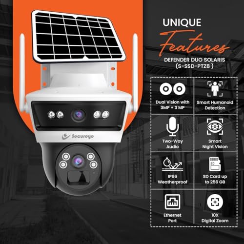 Image of Secureye 4G /5G Dual Lens Solar CCTV Camera -Solaris