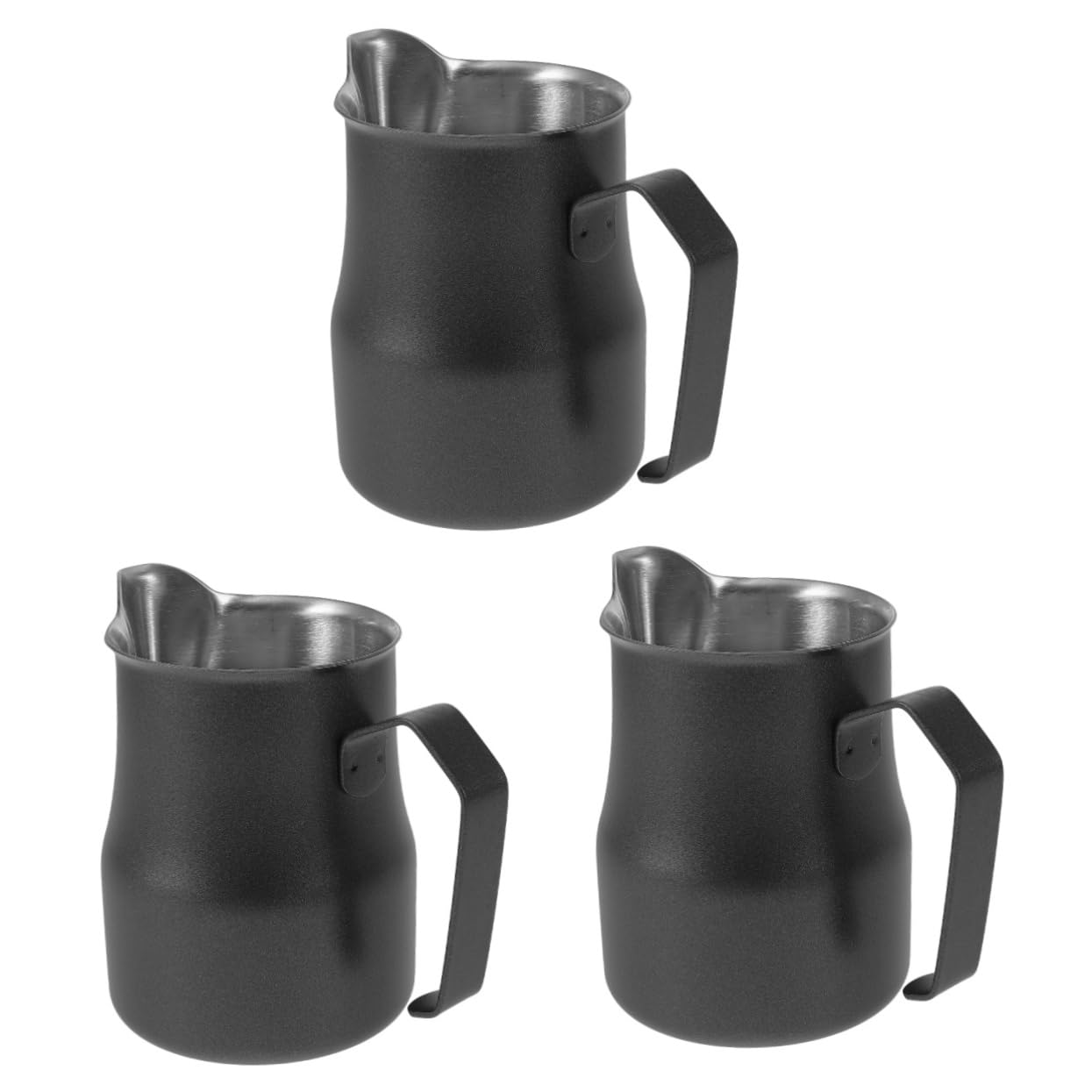Uonlytech 3piezas Cafetera De Acero Inoxidable Para Espumar Leche Jarra De Café Diseño Elegante Capacidad Para Preparar Lattes y Cappuccinos Casa