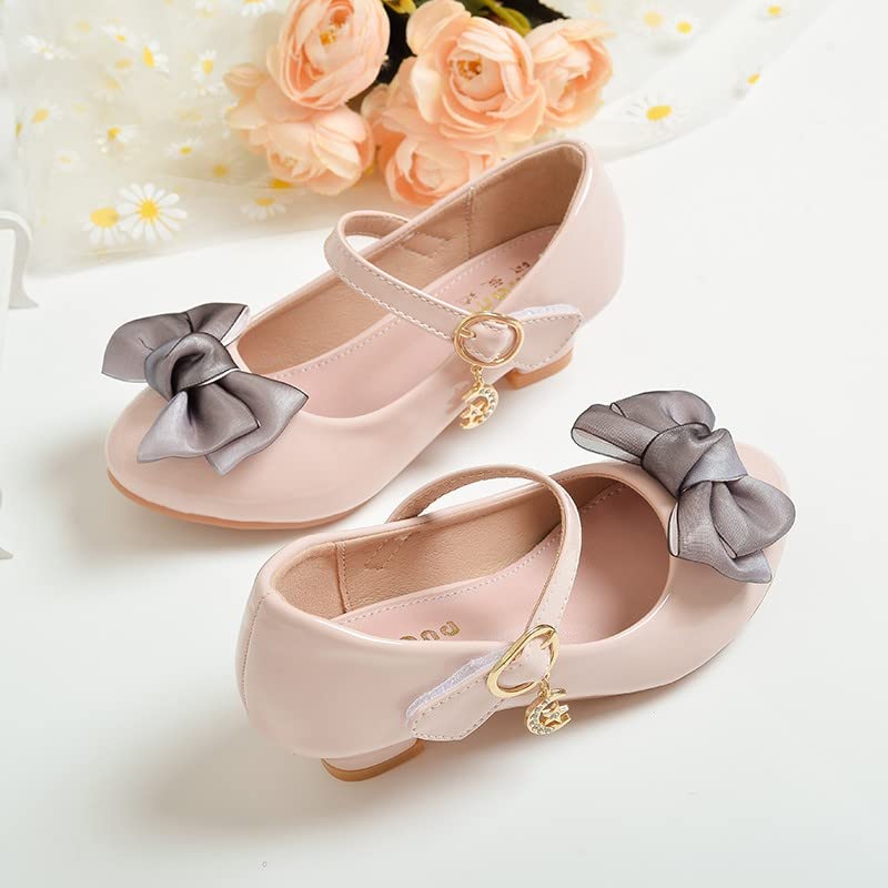 Girls Mary Jane Dress Shoes Bows Flower Girl Wedding School Low Heels Toddler Little Kids Pump Shoes Girl School 3y3