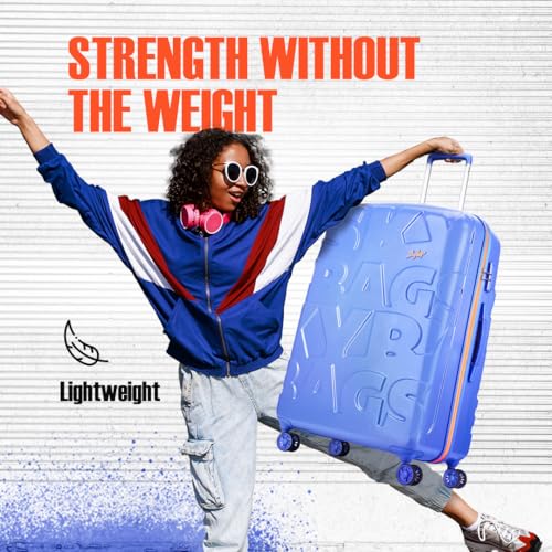 Image of Skybags Graphiq Check-in 75 cm(Large) Polycarbonate 8 Spinner Wheels Trolley Bags for Travel Hard Case Luggage, Lightweight Bag with TSA Lock & Scratch Resistant with 5 Years Warranty (Persian Blue)