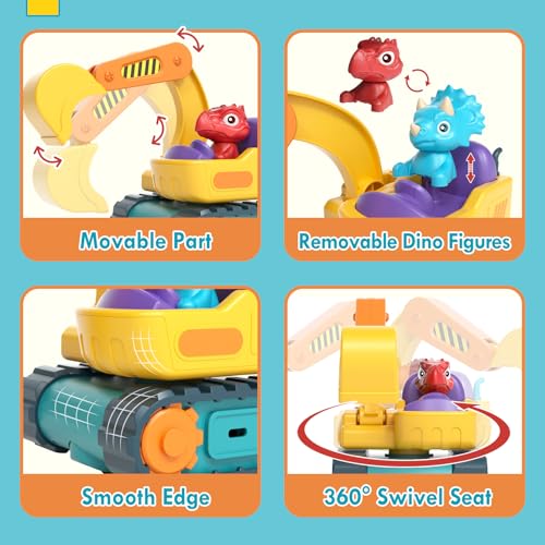 Lehoo Castle 2 Year Old Boy Toys, Remote Control Cars for Kids, Construction Toys Excavator Toy, 2 3 4 Year Old Boy Gifts - Image 6