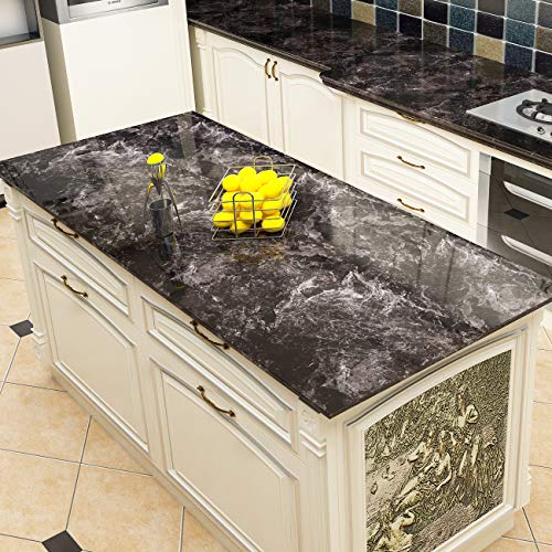 Yenhome Peel And Stick Countertops 24 X 200 Inch Sandstone Black Brown Granite Marble Contact Paper Decorative Vinyl Film For Kitchen Countertops Peel And Stick Bathroom Counter Top Stick Paper Glossy #TOP1