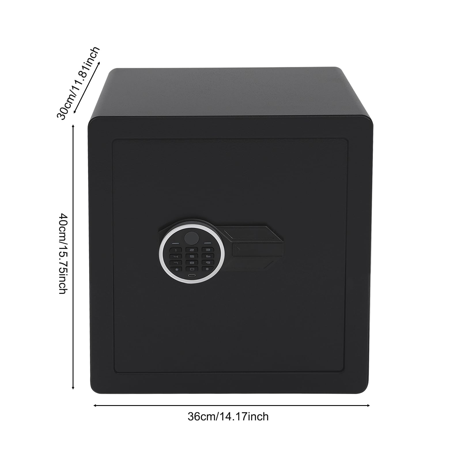 Piccola cassaforte per casa, cassaforte con password + chiave, a doppio piano, per ufficio e casa, allarme in caso di errore, luce LED, 36 x 30 x 40 cm