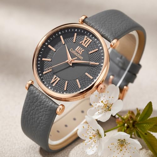 Image of IIK COLLECTION Watches for Women Round Dial |Analogue Quartz Movemnet Ladies Watch|Long Battery Life|Leather Bracelet Strap|Buckle Lock Clasp Safety Watches for Girls
