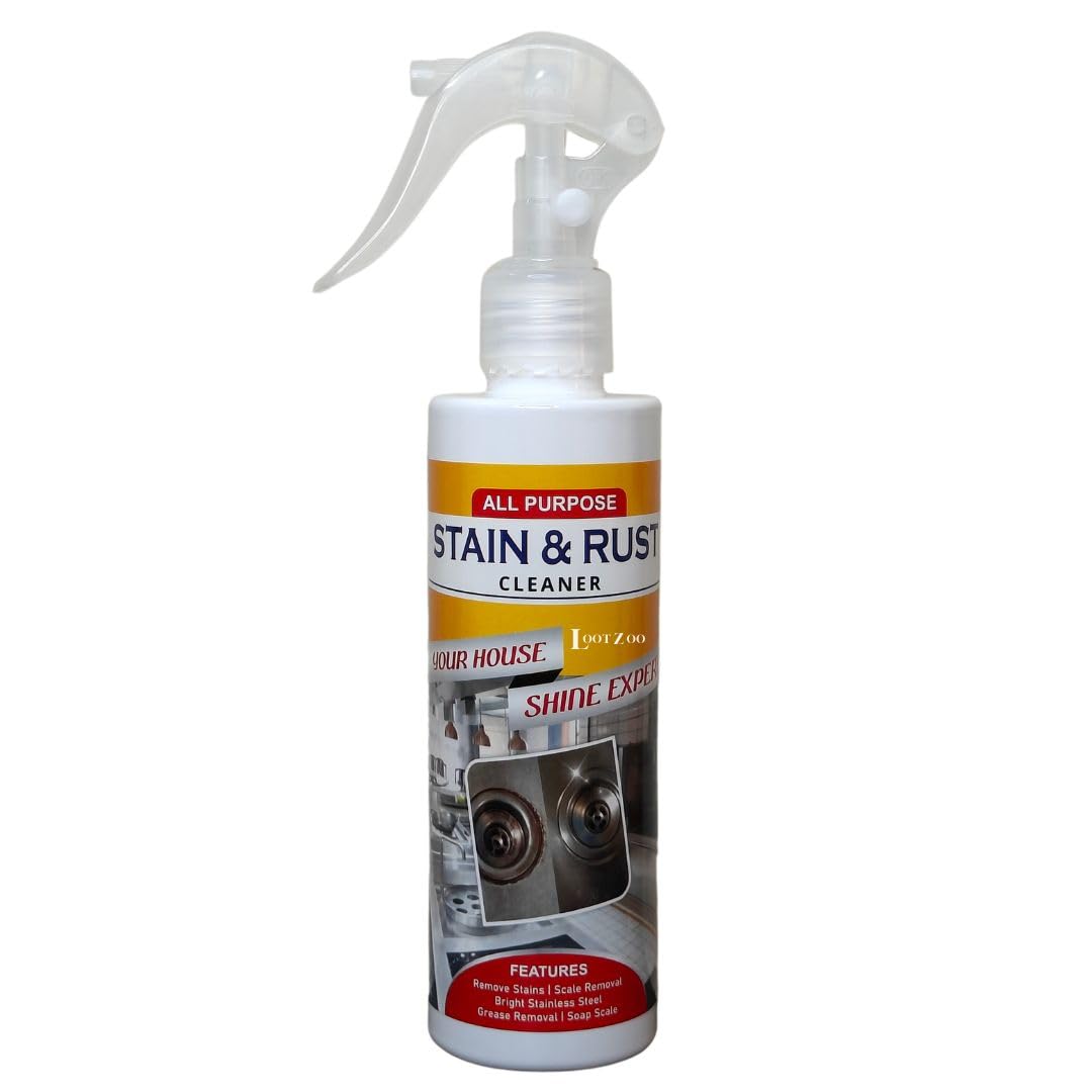 Lootzoo Stain & Rust Remover Spray for Iron, Steel, Metal, Rust Stains Cleaning for Kitchen, Bathroom, Household Cleaner to Loosen Stuck Parts, Removes Grease, Dirt & Tough Stains, 200ml, Set 1 (B0CLB13KDW) Amazon Price History, Amazon Price Tracker