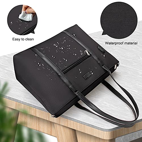 Laptop Tote Bag, Large Women Work Bag Purse Teacher Bag With Usb 17.3 Inch Laptopp Bag Computer Work Briefcase Handbag Satchel Shoulder Bag(17.3 Inch, Black) #TOP4