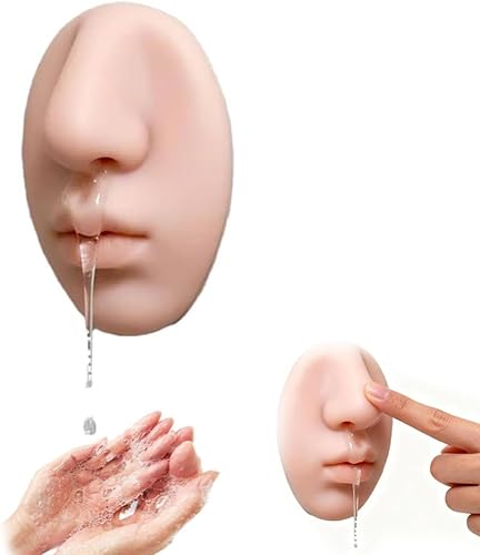 Dispensador de jabón de pared con forma de nariz realista, dispensador de jabón de nariz de silicona, soporte de líquido exprimible para accesorio,